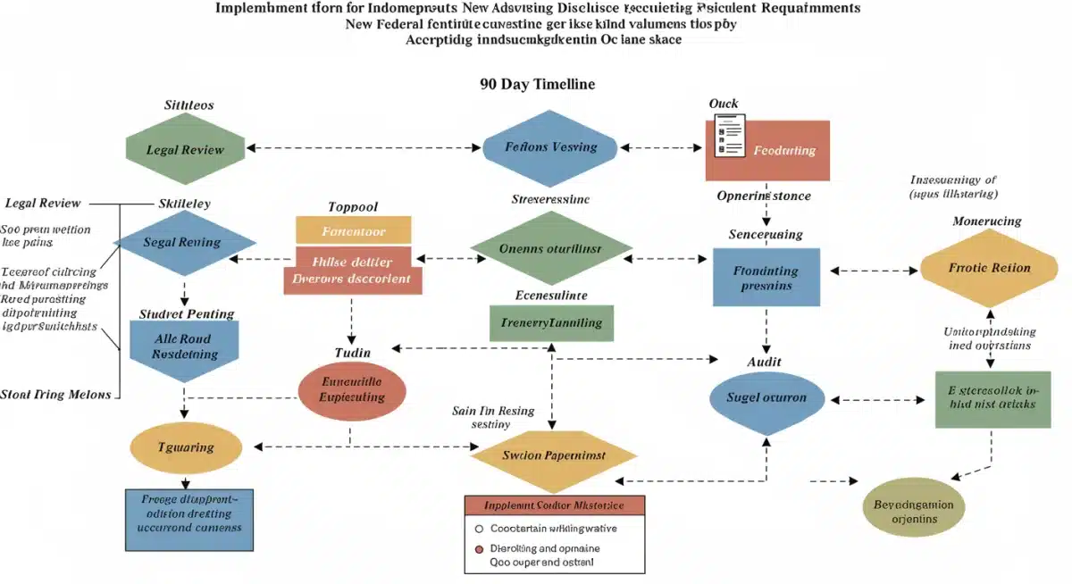 90-day compliance timeline flowchart for federal advertising disclosure regulations