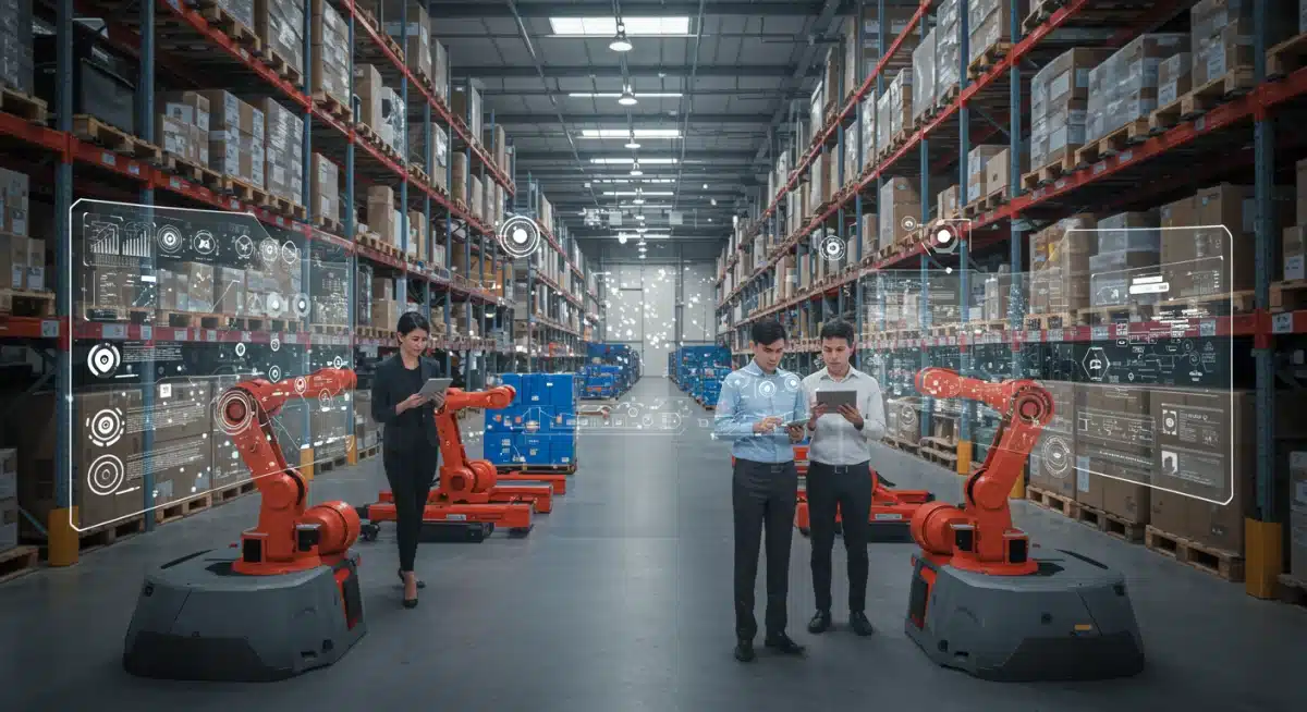 Automated warehouse with real-time inventory tracking and logistics team