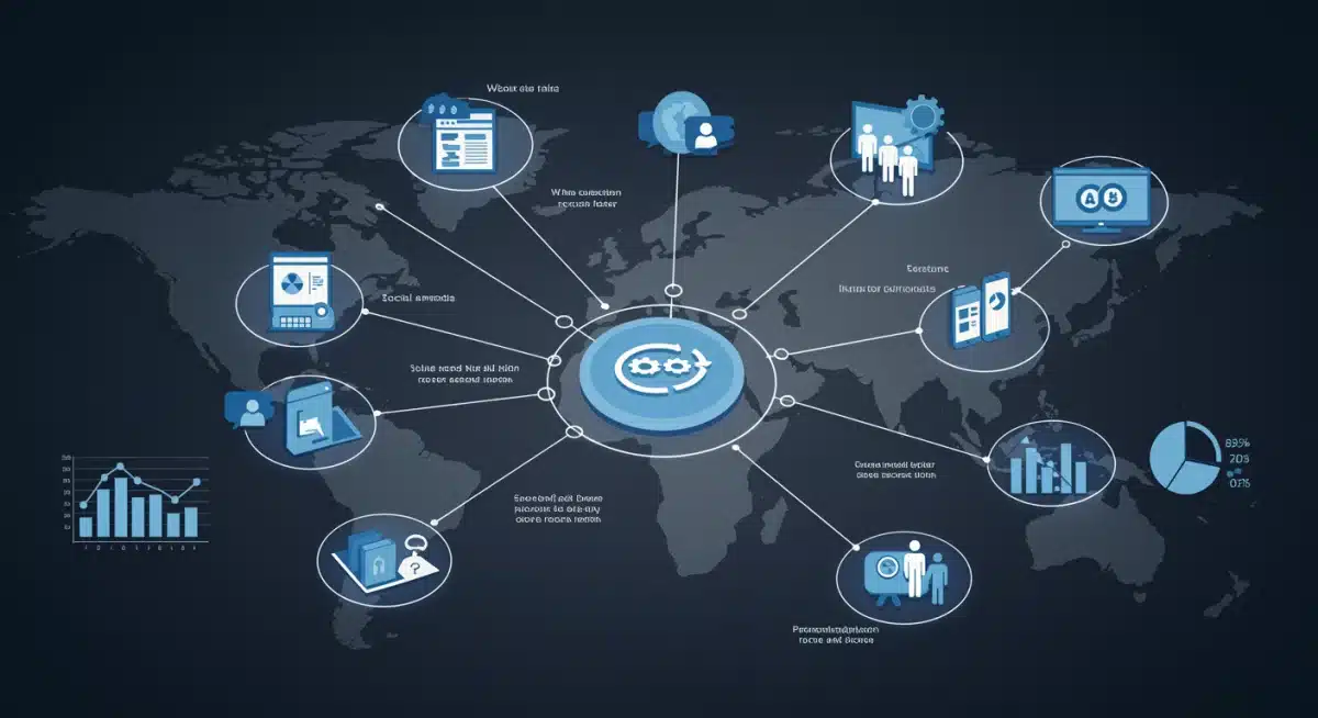 Data analytics dashboard showing integrated customer journey across online and offline channels.