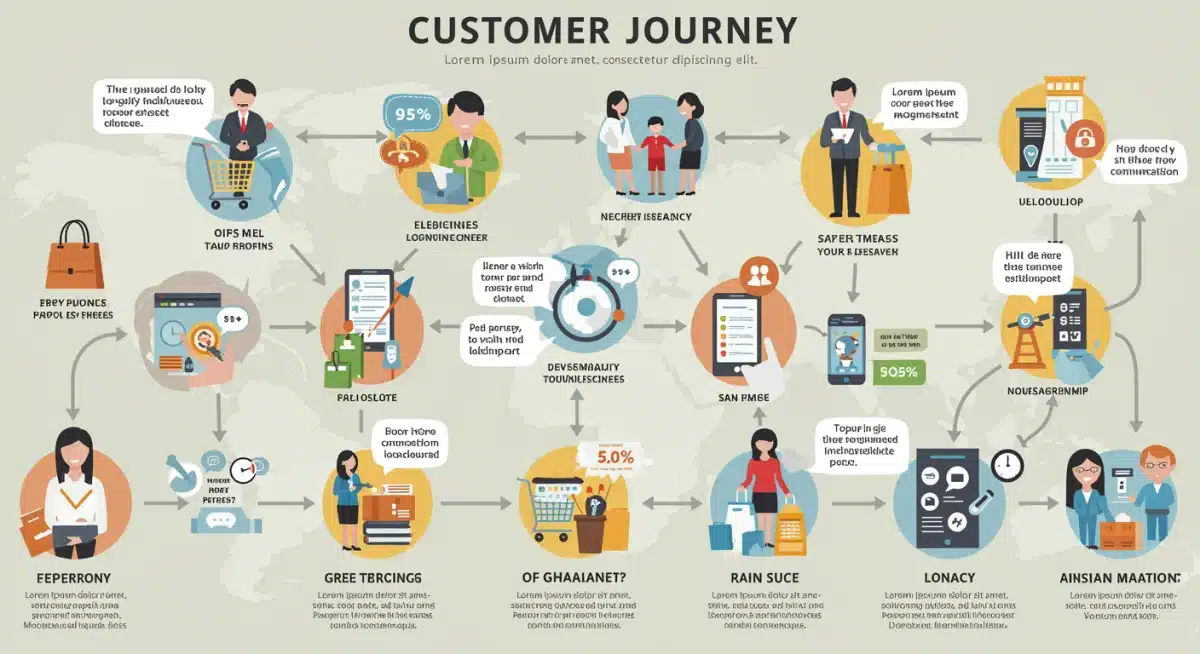 Infographic showing customer journey with loyalty program integration.