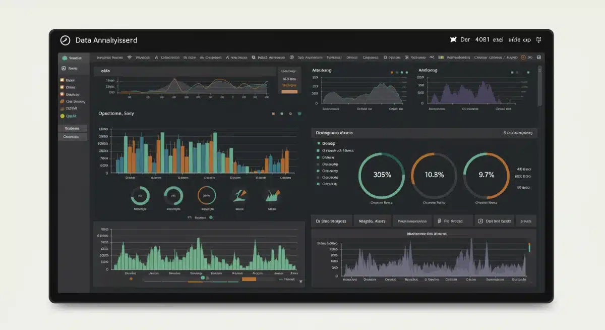 Data analytics dashboard showing real-time retail equipment performance and predictive maintenance insights