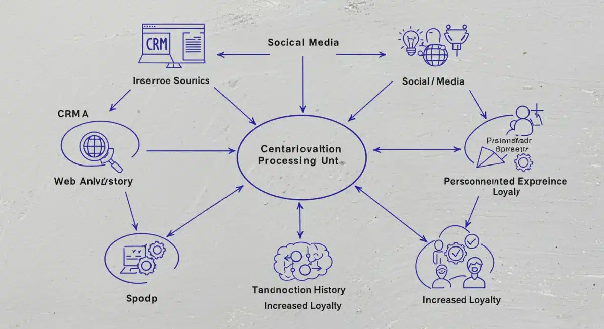 Data flow for hyper-personalization, showing integration of diverse customer information.