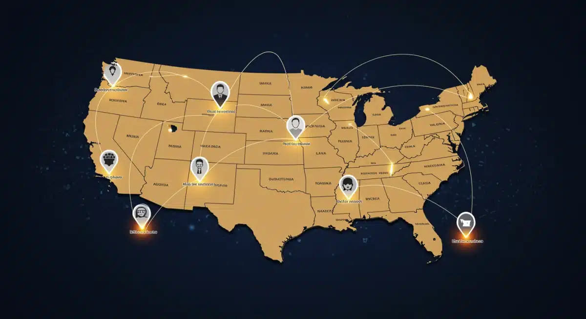 Digital map showing interconnected US micro-marketplaces disrupting traditional retail.