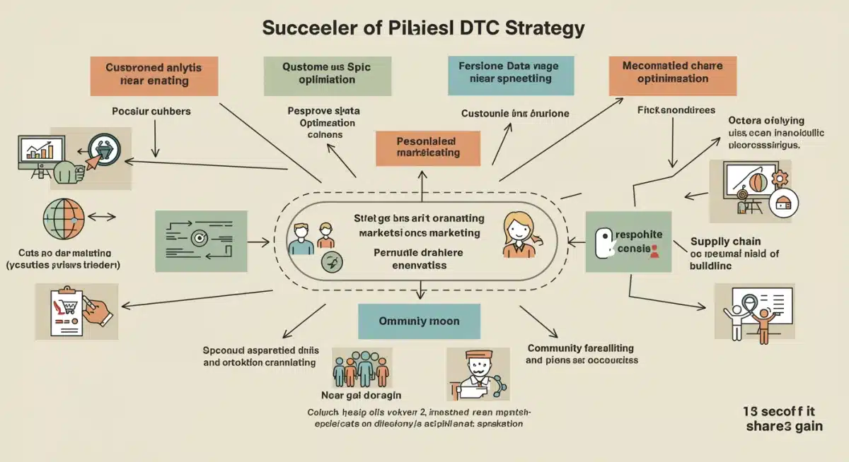 Key pillars of a successful DTC strategy infographic