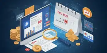 E-commerce business owner reviewing 2025 federal tax code updates on a digital tablet.