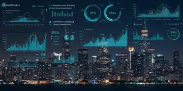 Digital dashboard showing e-commerce analytics benchmarks for US retailers
