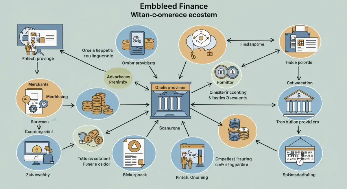 Infographic showing embedded finance ecosystem connections