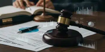 Gavel and digital interface symbolizing federal enforcement