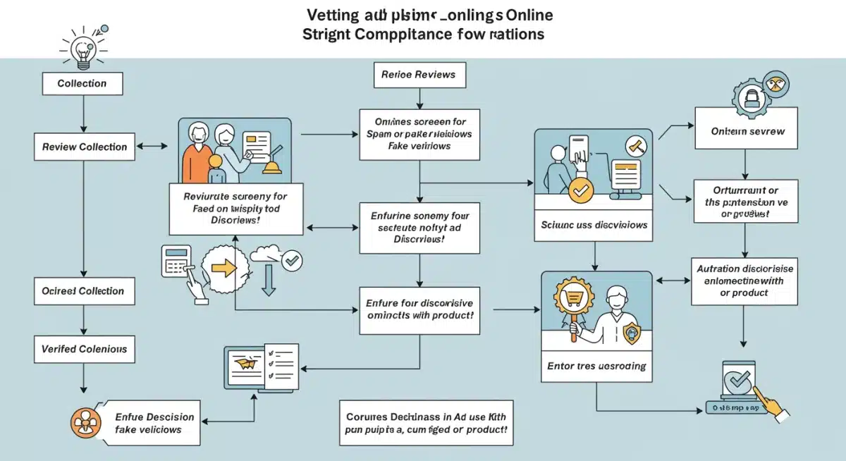 Compliance flowchart for FTC online review guidelines