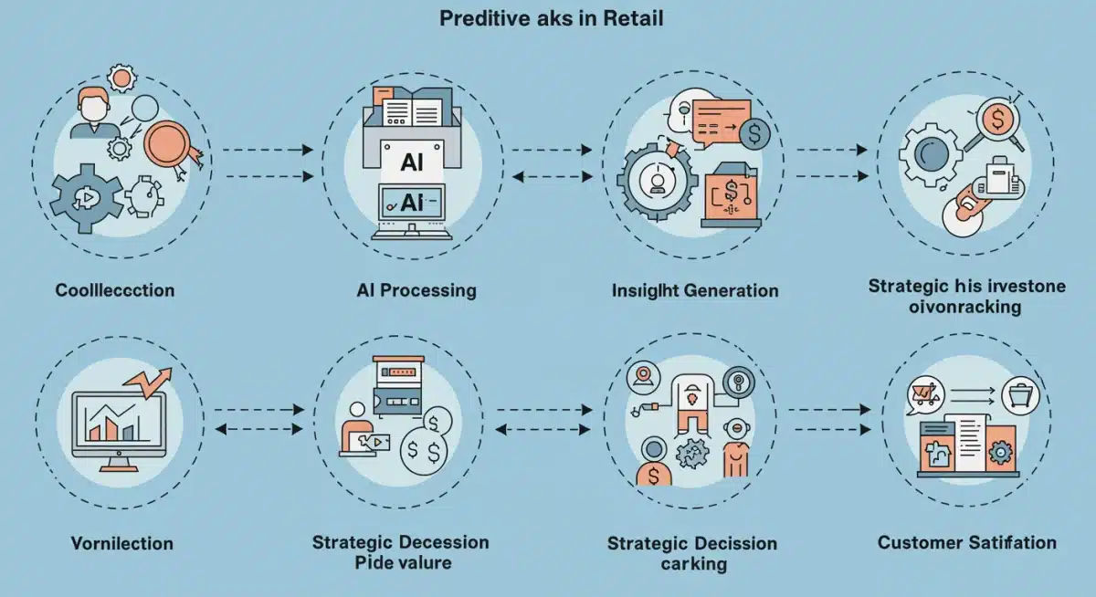 Predictive analytics lifecycle in retail infographic