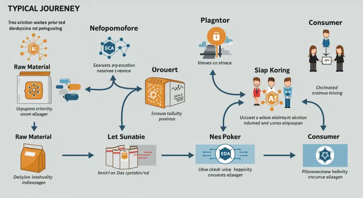 Product journey visualization with blockchain checkpoints for traceability