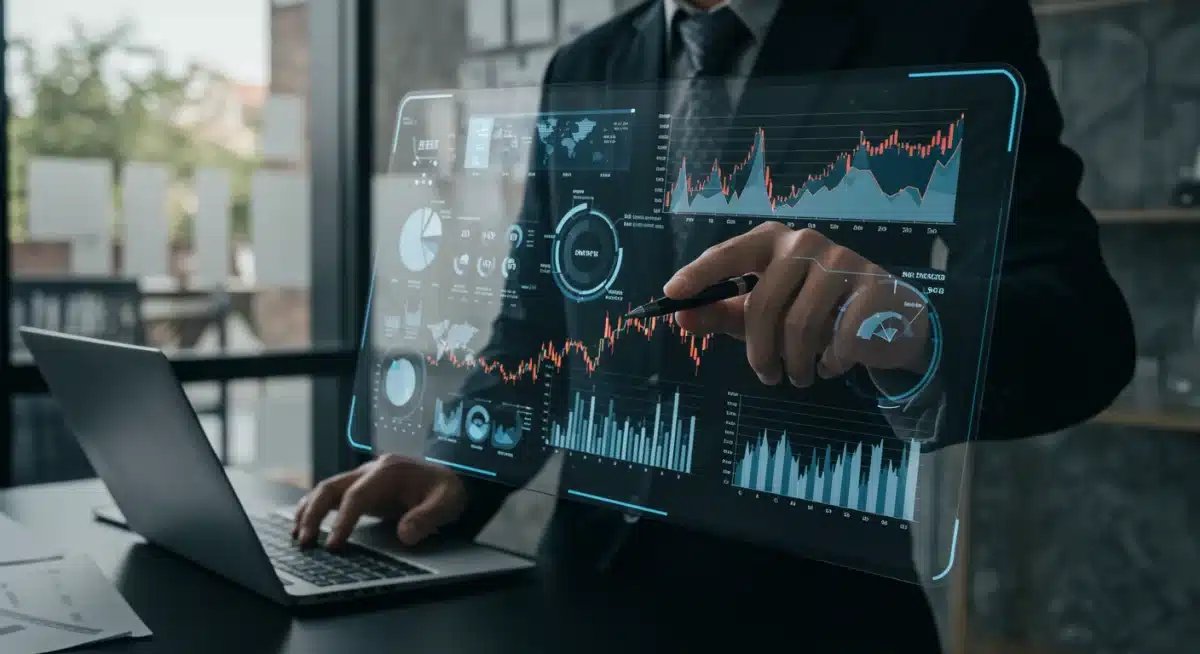 Retail executive analyzing supply chain and pricing data for 2025 profit