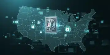 Secure data vault with US map overlay, symbolizing ethical data compliance