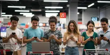 People shopping on social media apps, illustrating social commerce in action for US retailers.