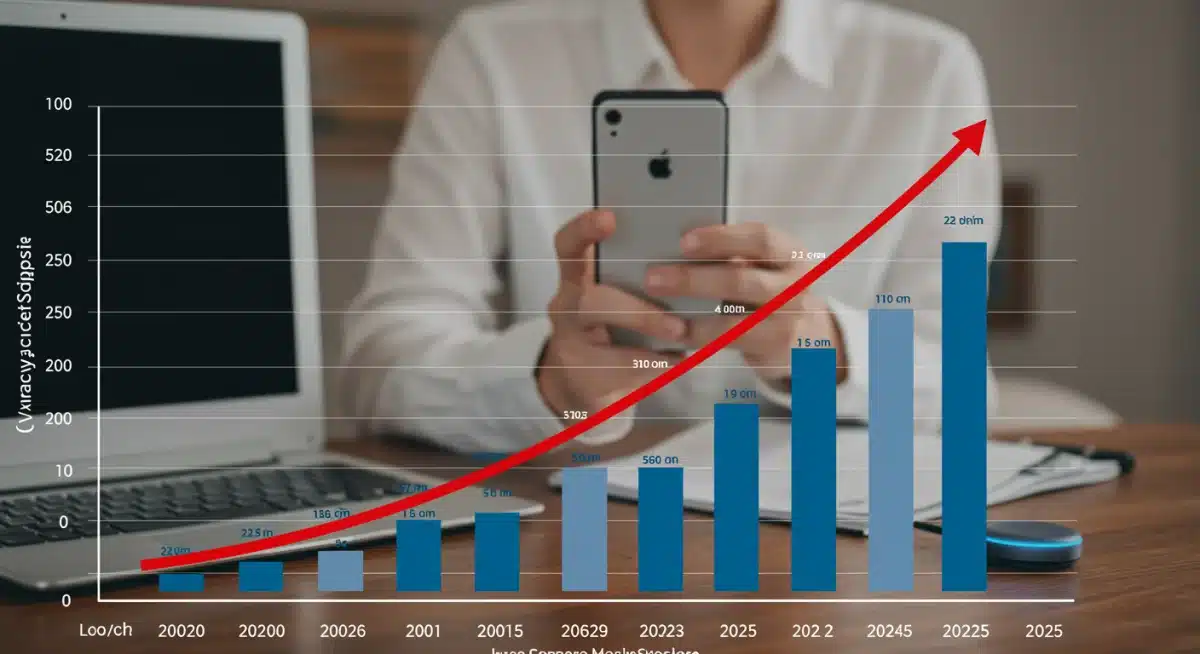 Projected growth of voice commerce market share in the US