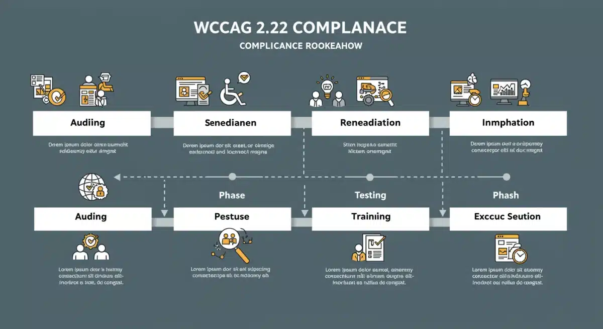 Six-month WCAG 2.2 compliance roadmap infographic