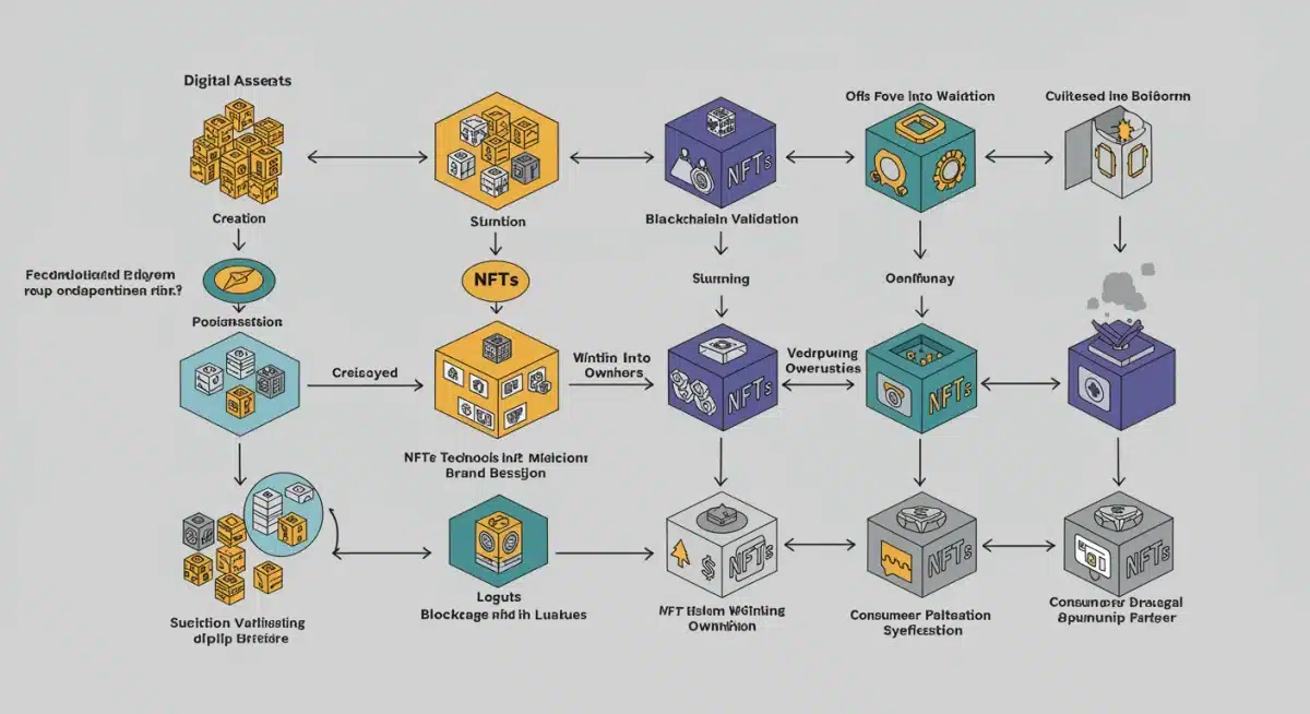 Diagram showing Web3 digital asset flow and its impact on brand loyalty.