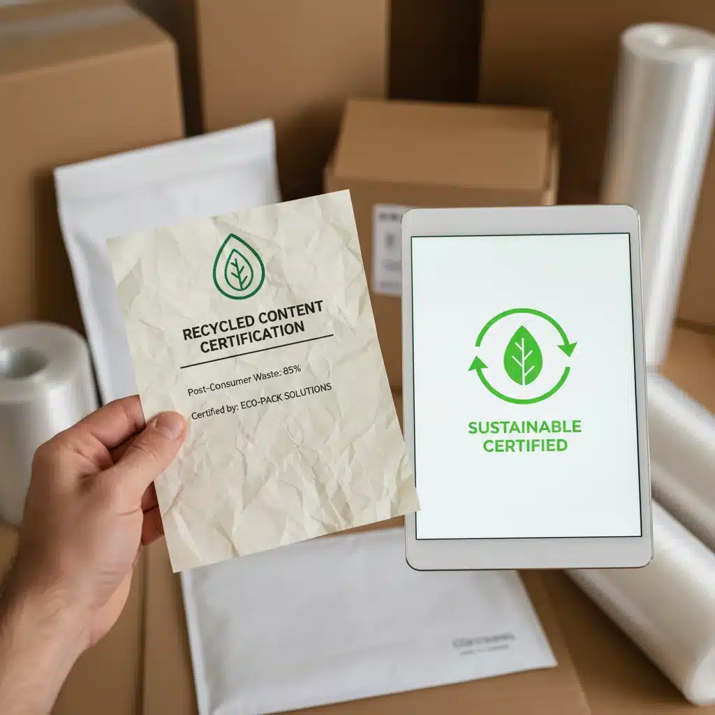 Documentation and certification for sustainable packaging compliance