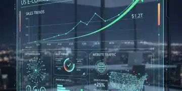 Real-time retail analytics dashboard showing e-commerce growth metrics for 2026